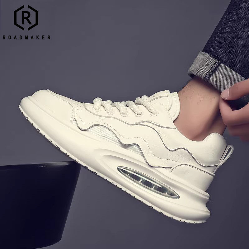 ROADMAKER2025夏季新款休闲运动跑步鞋男真皮潮流老爹鞋时尚男鞋