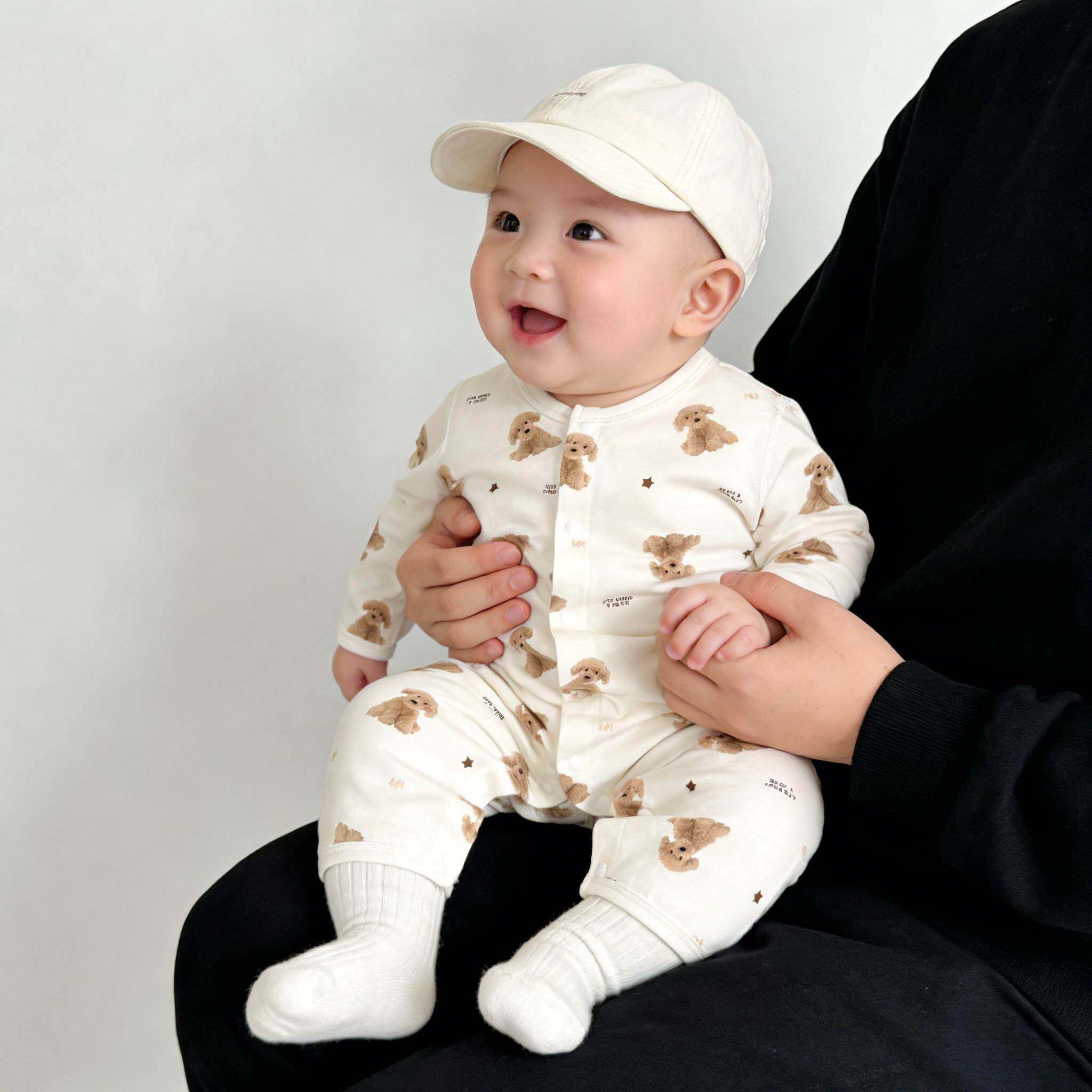 婴儿衣服夏季好看韩版三居家连体衣长袖空调服新生儿纯棉宝宝春秋