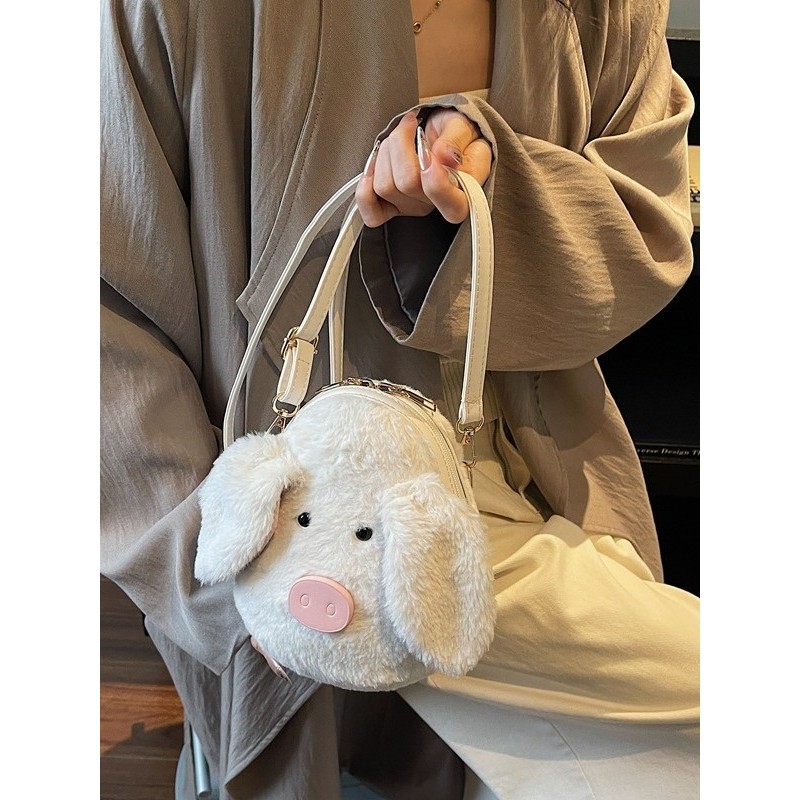 进口粉色小猪包毛绒女包包时尚百搭卡通可爱手提单肩零钱包挎包,箱包皮具/热销女包/男包,通用款女包,淘宝优惠券,粉丝福利购,淘宝优惠卷