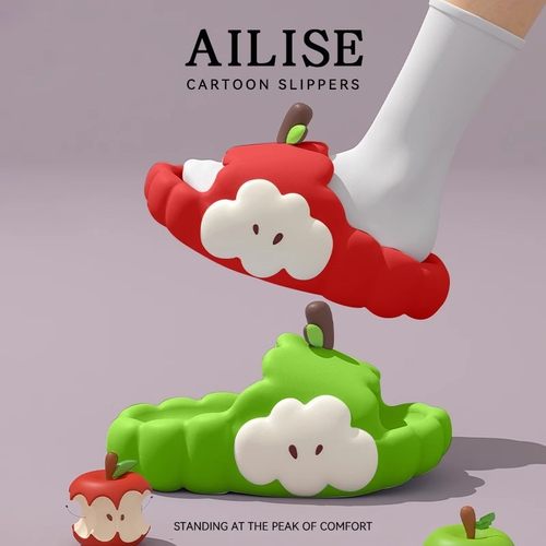 进口苹果拖鞋女款2025夏季室内家居卡通浴室洗澡防滑外穿eva凉