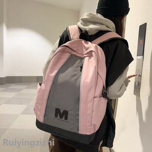 进口情侣双肩背包女尼龙防水男女款背包初高中大学生书包休闲背