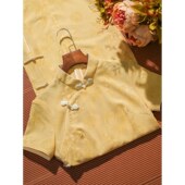 进口黄色旗袍女新中式 小个子2025改良年轻款 少女高级感送考连衣