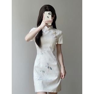 进口新中式旗袍2025改良版年轻款少女小个子夏季绝美连衣裙