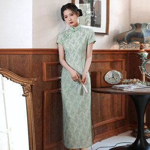 少女复古中国风宴会走秀端庄大气优 年轻款 进口2025夏季 旗袍长款