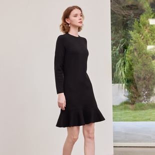 针织荷叶边长袖 映想秋冬季 199 连衣裙 特价