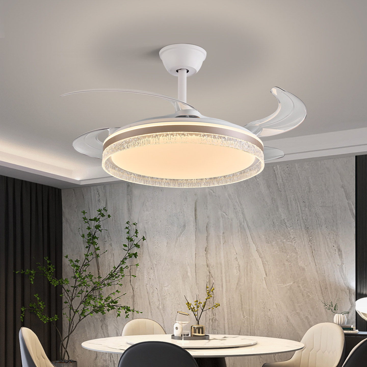 现代简约风扇灯客厅餐厅吊灯护眼LED吊扇灯电扇家用灯具,家装灯饰光源,风扇灯,淘宝优惠券,粉丝福利购,淘宝优惠卷