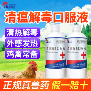 兽用清瘟解毒口服液国标兽药大全清热解毒外感发热鸡禽养殖