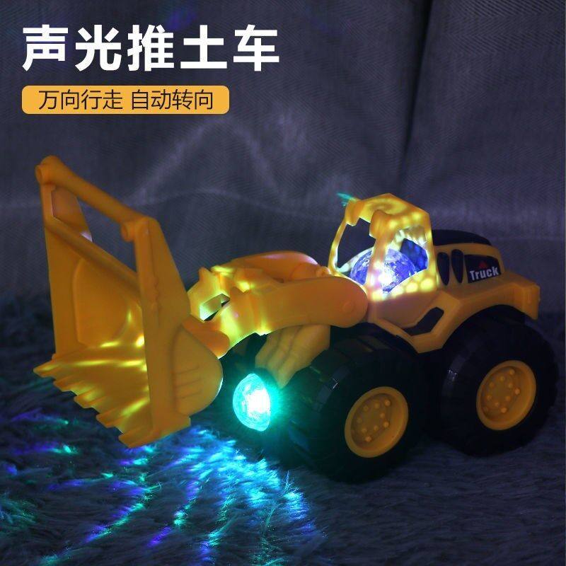电动万向音乐灯光挖土机儿童玩具