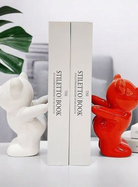 情侣小熊书档摆件酒柜客厅送人结婚订婚玄关装饰品乔迁过年电视柜