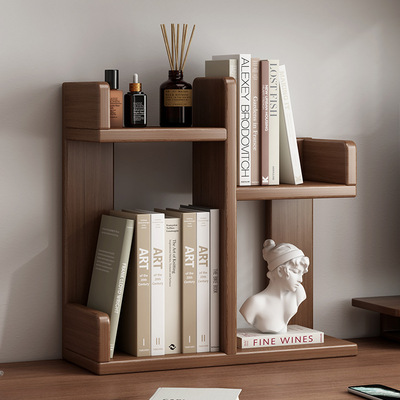 简易桌面书架家用实木小