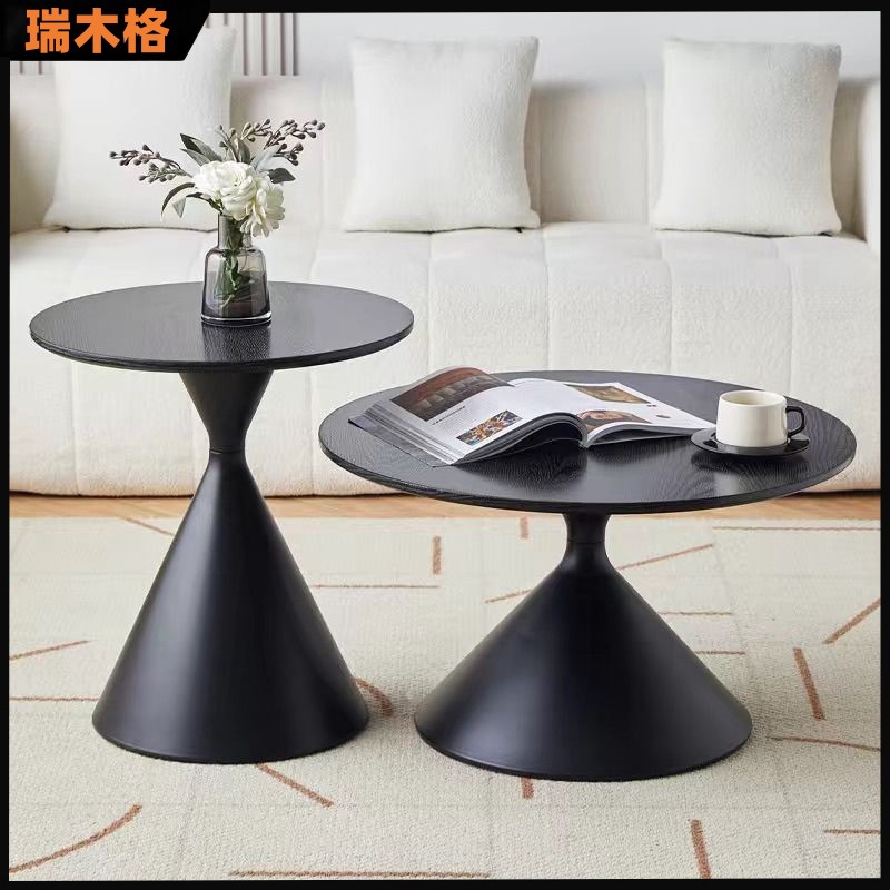 网红奶油风实木茶几北欧