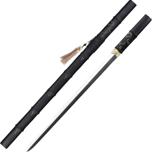 龙泉古越剑铺墨竹宝剑花纹钢一体手工四面剑长款唐剑冷兵器未开刃