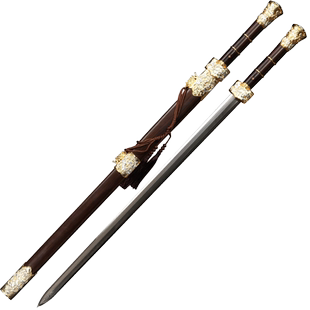 龙泉古越剑铺龙吟剑战剑花纹钢烧刃羽毛纹汉剑宝剑收藏长剑未开刃