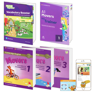 全套5册 剑桥YLE真题集套装Cambridge english Pre A1 Movers 1 2 3 + Vocabulary Booster movers 少儿英语二级考试教材备考资料