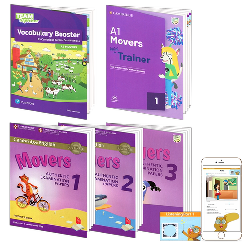 全套5册 剑桥YLE真题集套装Cambridge english Pre A1 Movers 1 2 3 + Vocabulary Booster movers 少儿英语二级考试教材备考资料