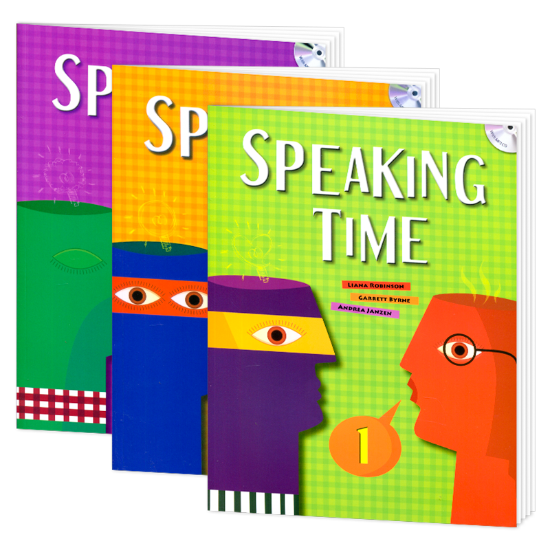 原装进口美国地道英语口语教材 speaking time1-2-3小学生英语9-12岁英语流利口语听说强化练习 英语模拟演讲英文听力教材 赠音频