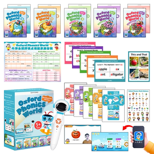 点读版新版牛津自然拼读教材 Oxford Phonics World 1 2 3 4 5级别礼盒装牛津拼读世界全套幼少儿英语自然拼读phonics教材OPW教材