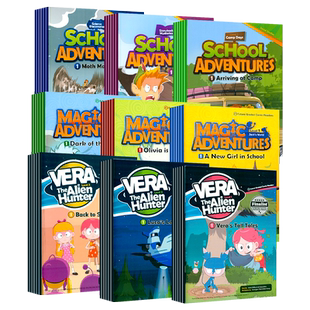 魔幻历险记外星人杀手英文漫画儿童阅读绘本 Magic school Adventures 少儿英语分级阅读 Vera The Alien Hunter 英语科幻小说漫画