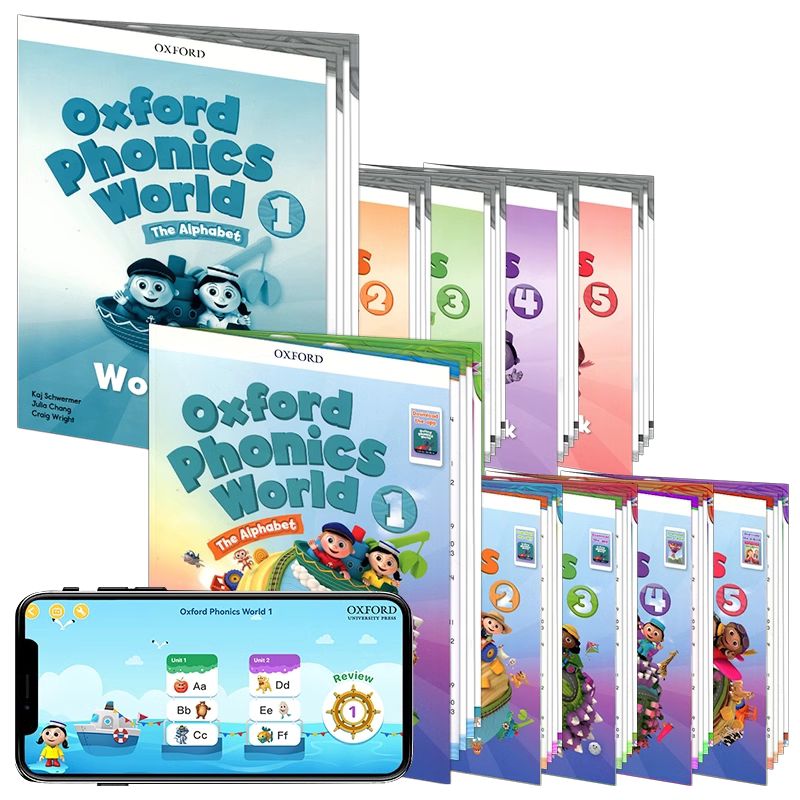 点读版牛津自然拼读教材新版 Oxford Phonics World 1/2/3/4/5级别含APP幼少儿英语启蒙OPW教材小学英语自然拼读发音phonics教材