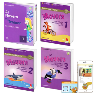 原版新版剑桥YLE真题集考试剑桥少儿英语二级英语考试教材 Cambridge english A1 Movers 1 2 3 全真备考资料Movers真题集四本套装