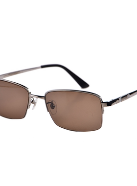 晶工匠天然茶色半框太阳镜