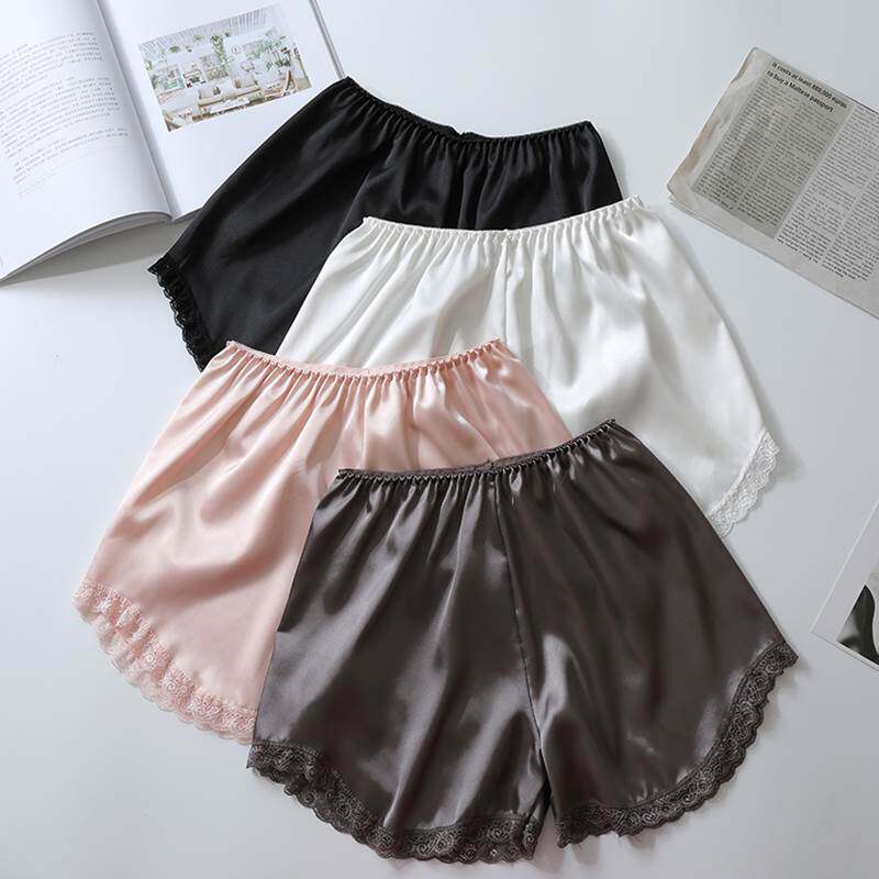 女装韩版光滑松紧腰蕾丝拼接休闲短裤运动裤睡裤安全裤宽松阔腿裤在类目 女装/女士精品, 裤子, 休闲裤中 - 来自Buy2taobao.com提供专业的淘宝代购服务