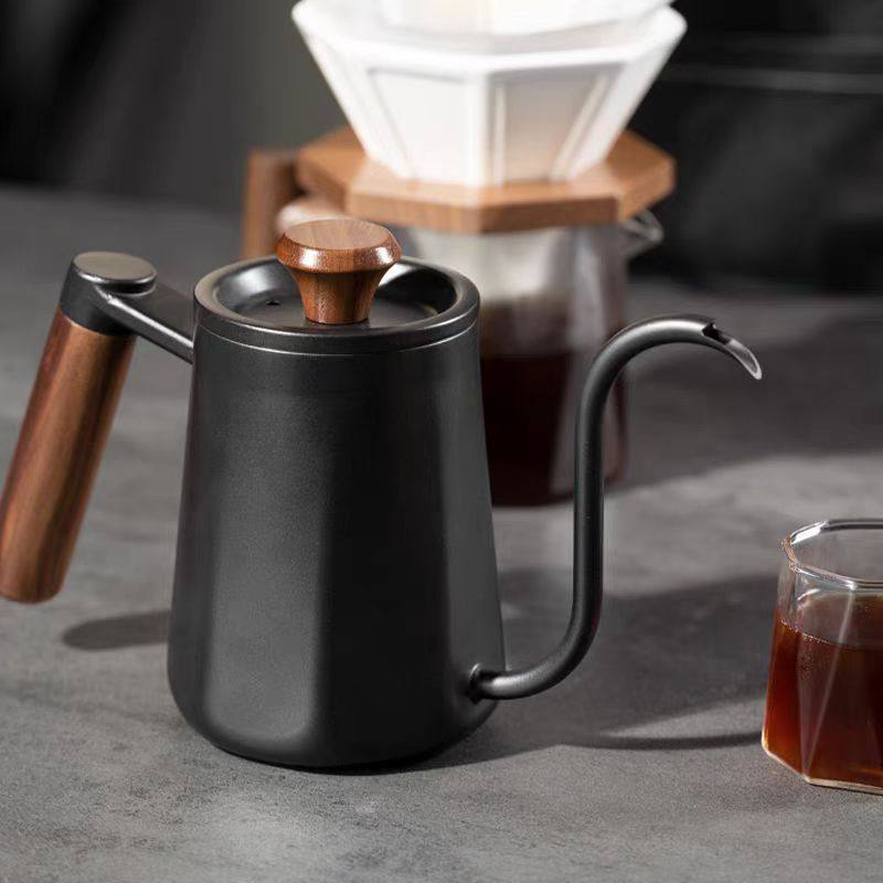 304不锈钢手冲咖啡壶旅行办公家用挂木柄耳咖啡长嘴壶细口壶带盖,餐饮具,手冲壶,淘宝优惠券,粉丝福利购,淘宝优惠卷