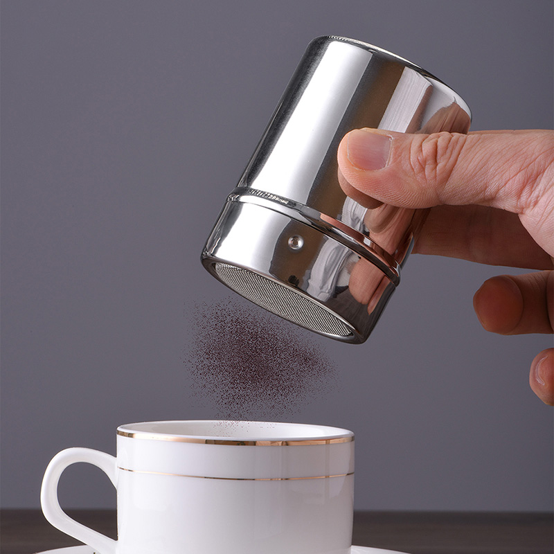 咖啡撒粉罐带盖可可粉抹茶不锈钢撒粉筒细网纱烘焙烧烤调料撒粉筛