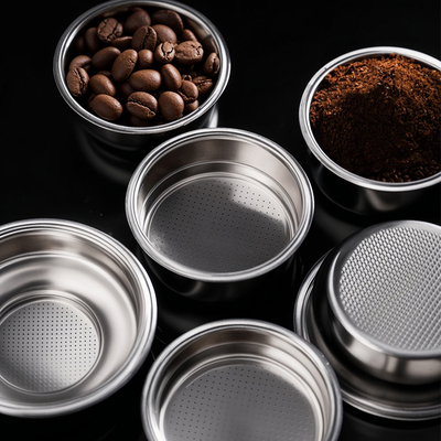 Cliton适配咖啡手柄51mm粉碗单双杯不锈钢无孔盲碗咖啡机清洗配件