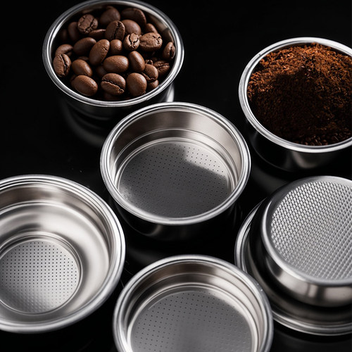 Cliton适配咖啡手柄51mm粉碗单双杯不锈钢无孔盲碗咖啡机清洗配件