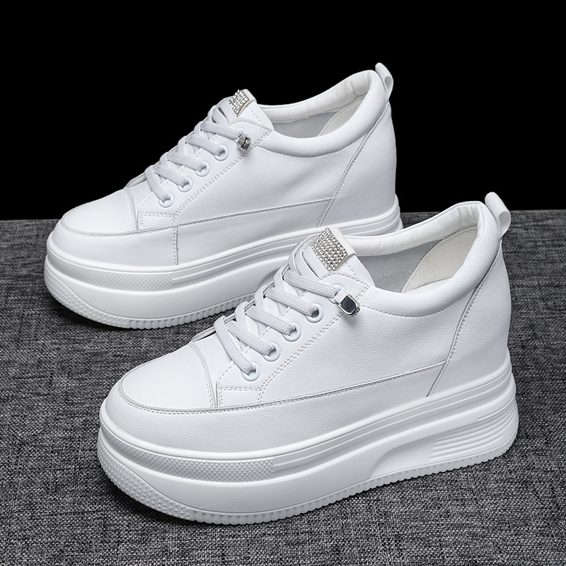 真皮内增高小白鞋女2025新款轻便显脚小松糕鞋8cm小个子,流行男鞋,时尚休闲鞋,淘宝优惠券,粉丝福利购,淘宝优惠卷