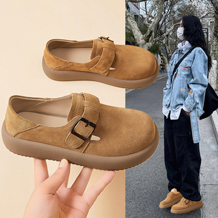 欧货勃肯鞋女鞋2025夏新款女鞋厚底复古爆款百搭鞋子一脚蹬休闲鞋