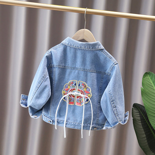 女童牛仔外套春秋2025中国风上衣宝宝春装儿童时髦洋气长袖夹克