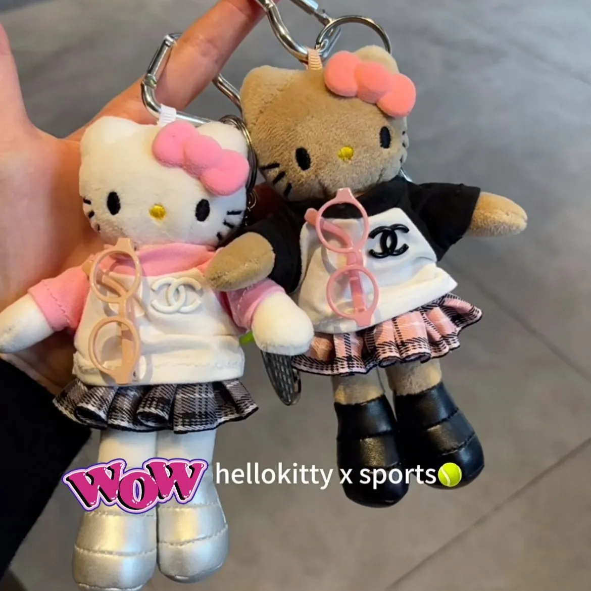 中古小香风长腿哈喽kitty猫玩偶书包包小挂件公仔可爱女生小挂饰