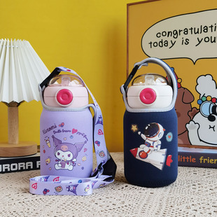 GERM迪士尼儿童保温杯套幼儿园上学大容量水杯套水壶套手提斜挎