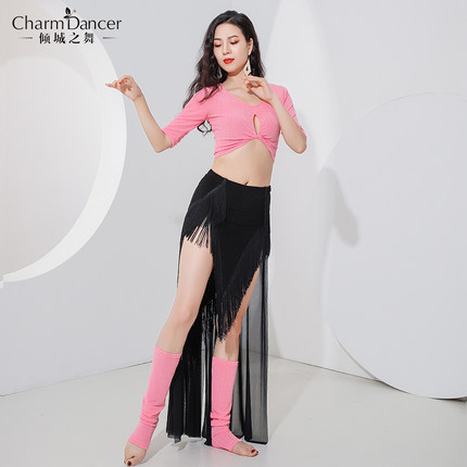 倾城之舞肚皮舞服装2026新款夏练功服套装 拖尾流苏清爽练习班服