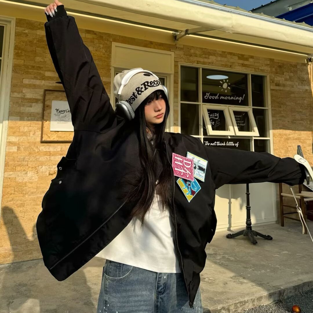 男女情侣春秋新款宽松型夹克