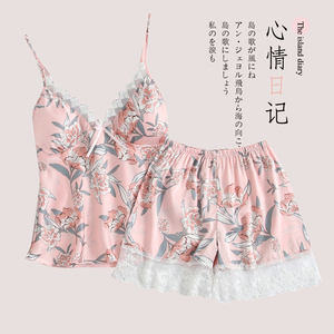 28元包邮 秘兰-性感露背丝绸冰丝吊带套装