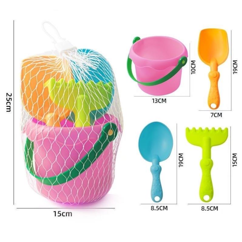 儿童软胶沙滩桶玩具玩沙小铲子套装宝宝戏水玩具耐摔控沙玩雪工具