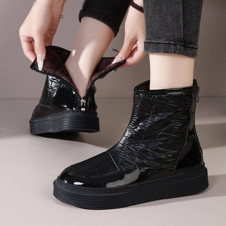 加绒雪地靴女2025冬季新款加厚鞋子短筒棉靴保暖棉鞋平底短靴女鞋