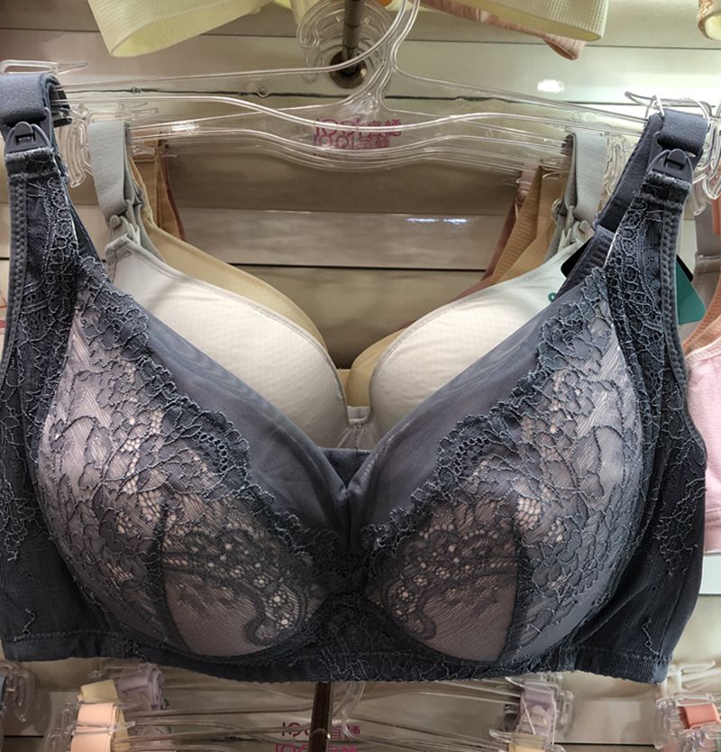 宜栖超薄款孕妇大罩杯哺乳文胸内衣无钢圈喂奶胸罩蕾丝