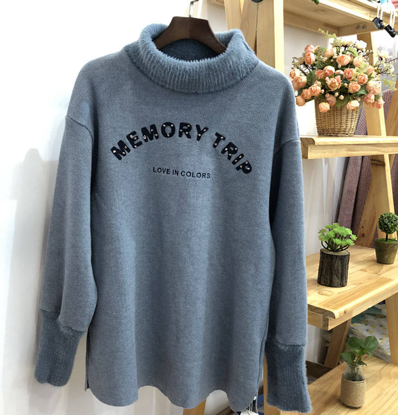 임신 색상 가을 겨울 출산 탑 출산 두꺼운 니트 스웨터 바닥 셔츠 스웨터 YWS193926