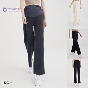 孕之彩秋孕妇裤雪尼尔针织休闲阔腿裤坠感厚裤子YWK293201