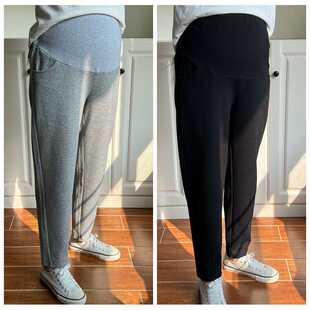 托腹针织锥形直筒长裤 宽松休闲裤 透气吸汗加绒 孕妇裤 孕之彩秋冬款