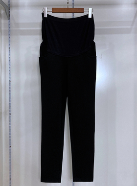 孕之彩秋装孕妇小直筒无痕托腹裤职业孕妇黑色西裤YWK293148