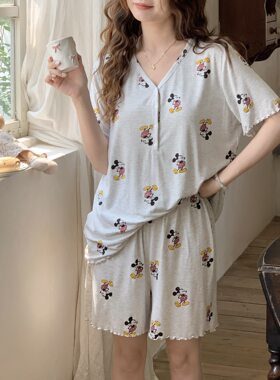 孕产妇夏装短袖短裤家居服睡衣