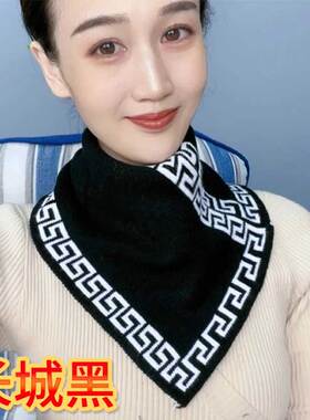 冬季加厚三角巾韩版女千鸟格围巾