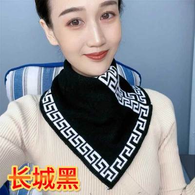 冬季加厚三角巾韩版女千鸟格围巾