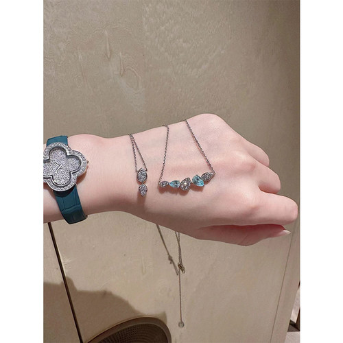 【六折捡漏】【钻石眼泪】 梨形海蓝宝石项链  皇后系列星圆海