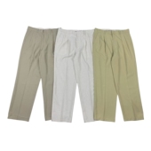 vintang滑板西裤 风双褶麻料混纺透气大直筒休闲裤 工装 出口日单